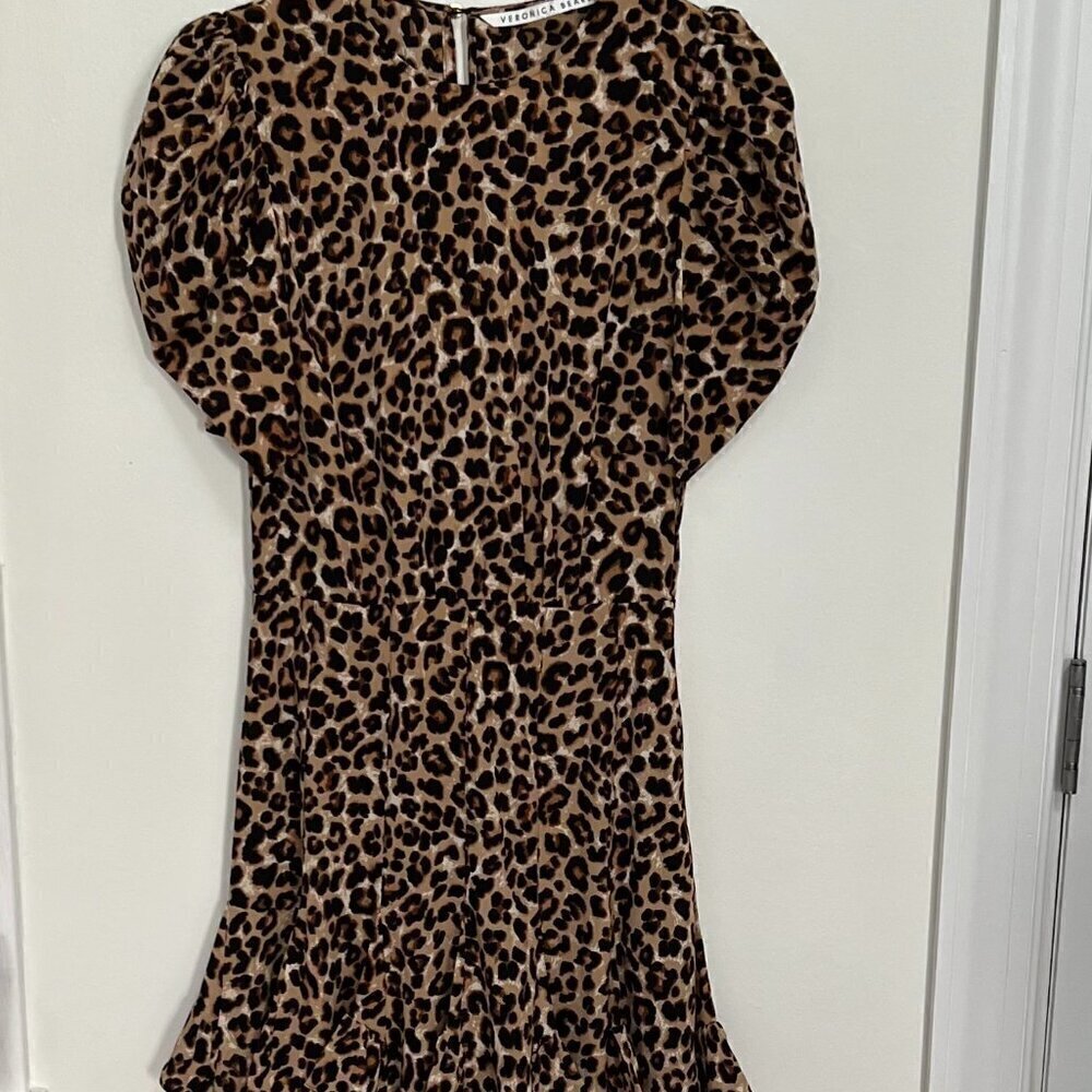 Veronica Beard Animal Print Silk Mini Dress Size M